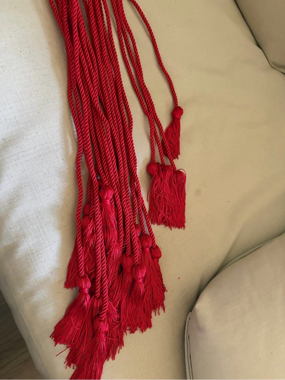 Red Decorative Tassel Rope Accessory for Women